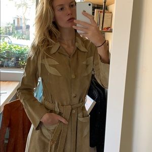 Vintage mid length suede coat.